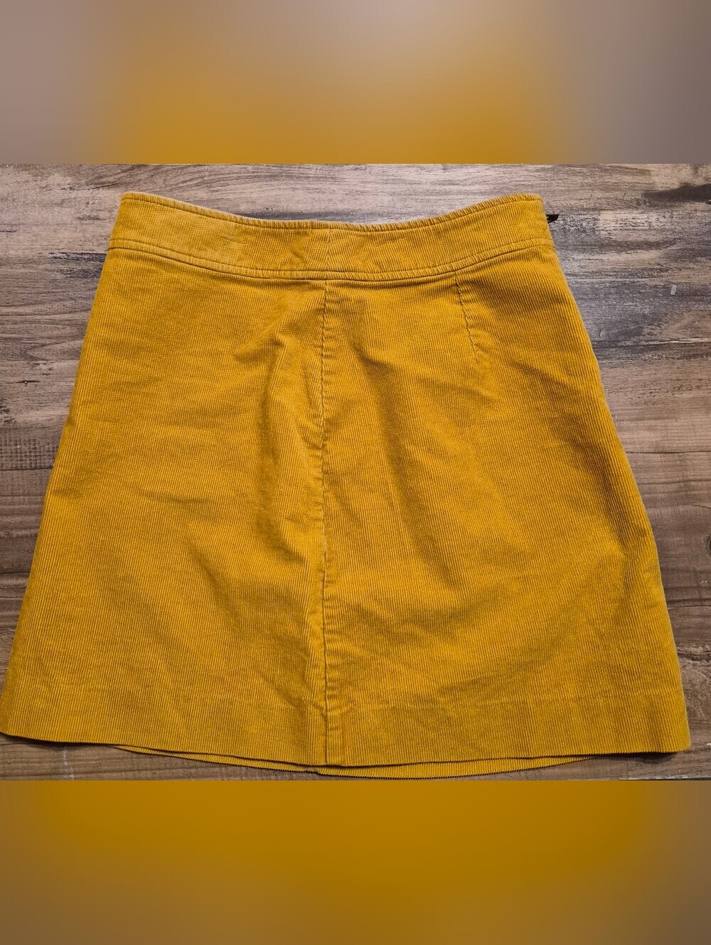 J. Crew Corduroy Fully Lined Mustard Yellow Mini Skirt Size 2 - Picture 3 of 5
